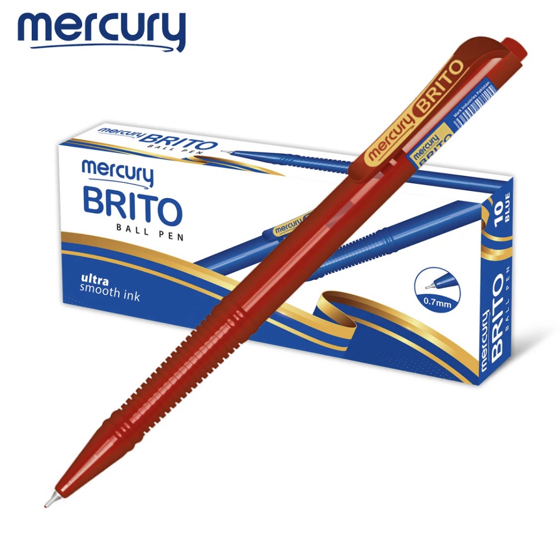 Mercury Brito Ball Pen Red 10 Pcs