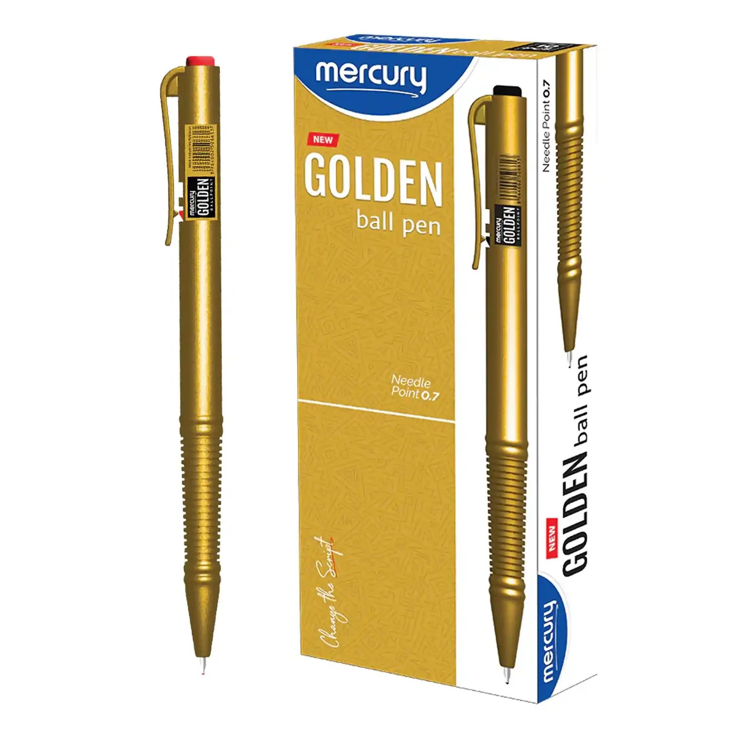 Mercury Golden Ball Pen Red 10 Pcs