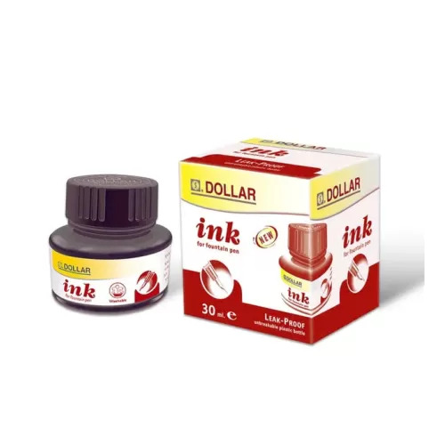 Dollar Fountain Pen Ink 30ml Red 12 Pcs