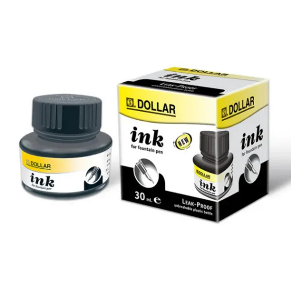 Dollar Fountain Pen Ink 60ml Black 12 Pcs