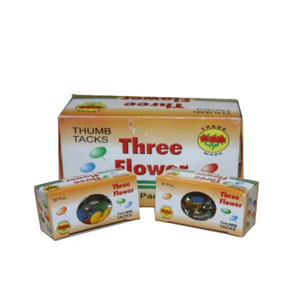 Three Flowers Push Pin 25 Pcs